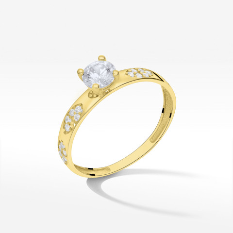 Pierścionek ze złota z cyrkoniami