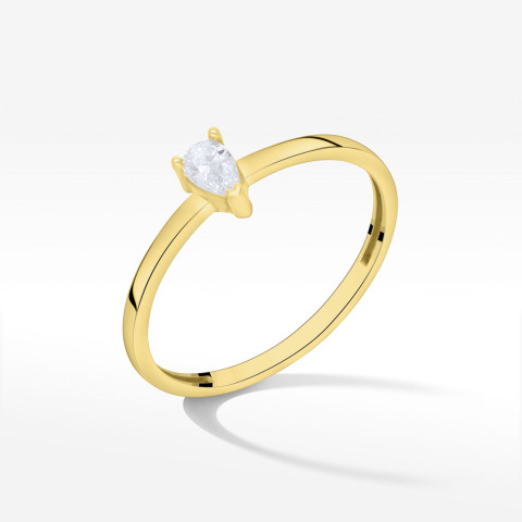 Pierścionek ze złota z cyrkonią