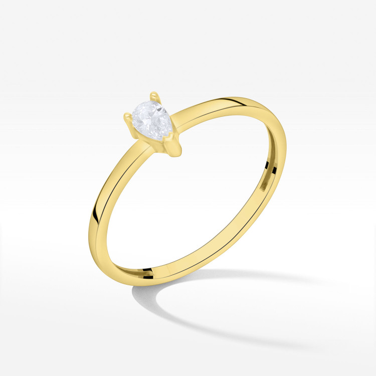 Pierścionek ze złota z cyrkonią