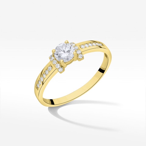 Pierścionek ze złota z cyrkoniami