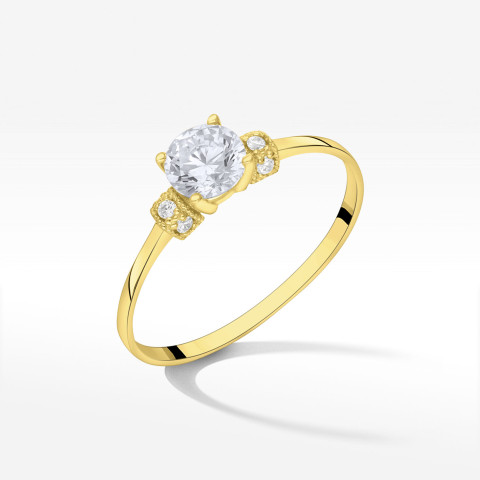 Pierścionek ze złota z cyrkoniami