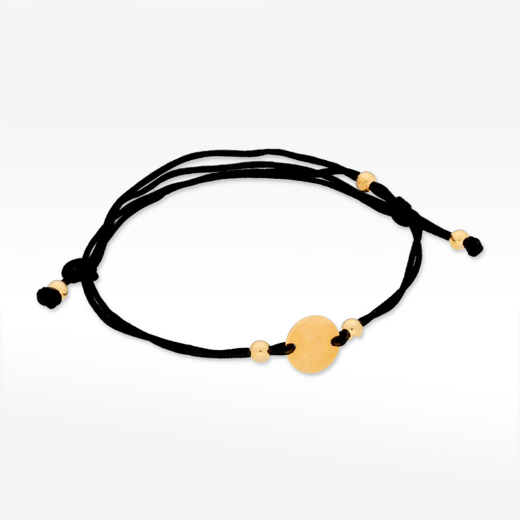 Bransoletka ze złota na sznurku