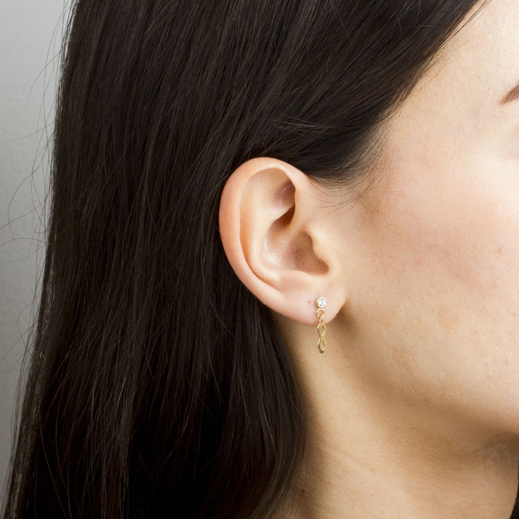 Kolczyki ze złota z nieskończonością