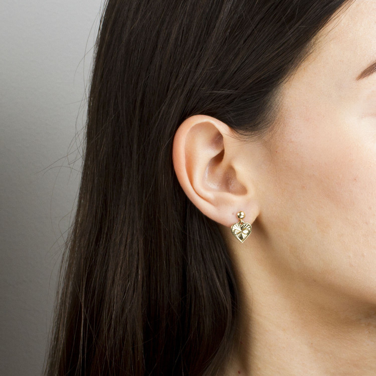 Kolczyki ze złota z sercem i nieskończonością