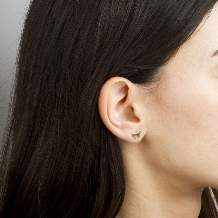 Kolczyki ze złota koń