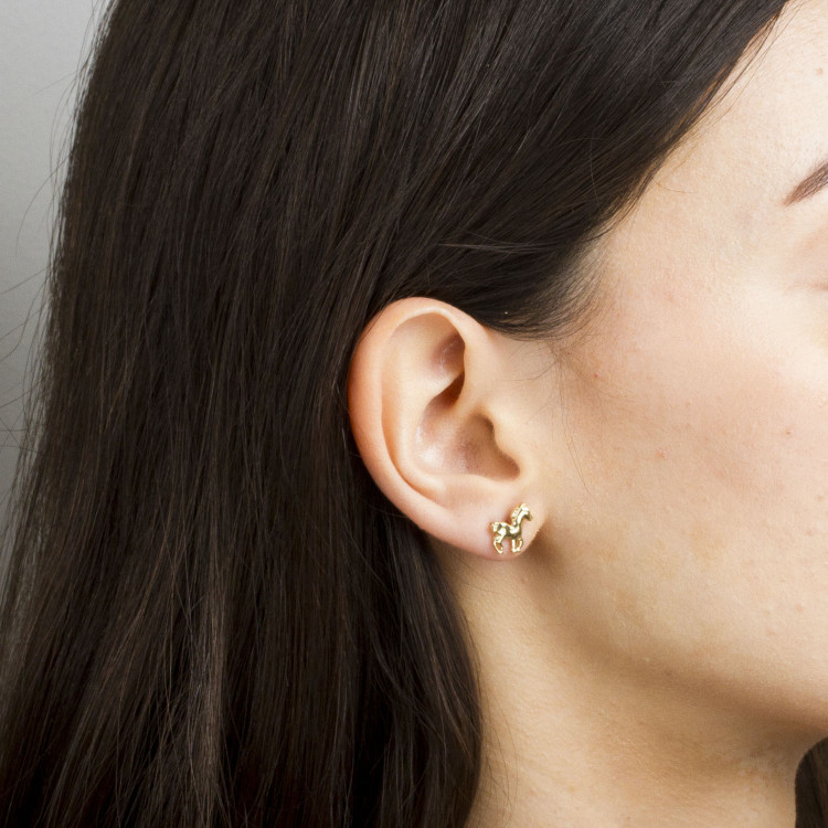 Kolczyki ze złota koń