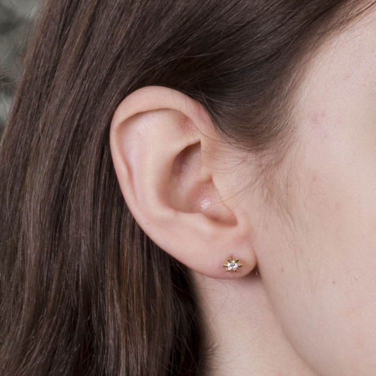 Złote kolczyki z cyrkonią