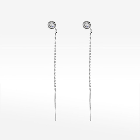 Kolczyki ze złotaprzeciągane z cyrkonią