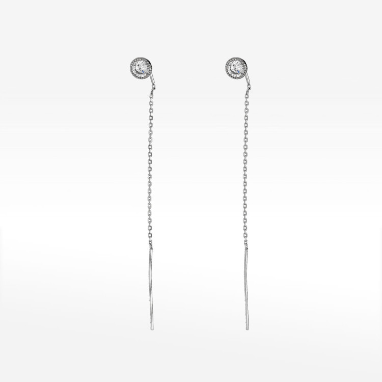 Kolczyki ze złotaprzeciągane z cyrkonią