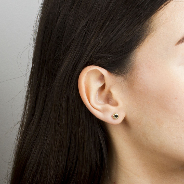 Kolczyki ze złota z czarną cyrkonią