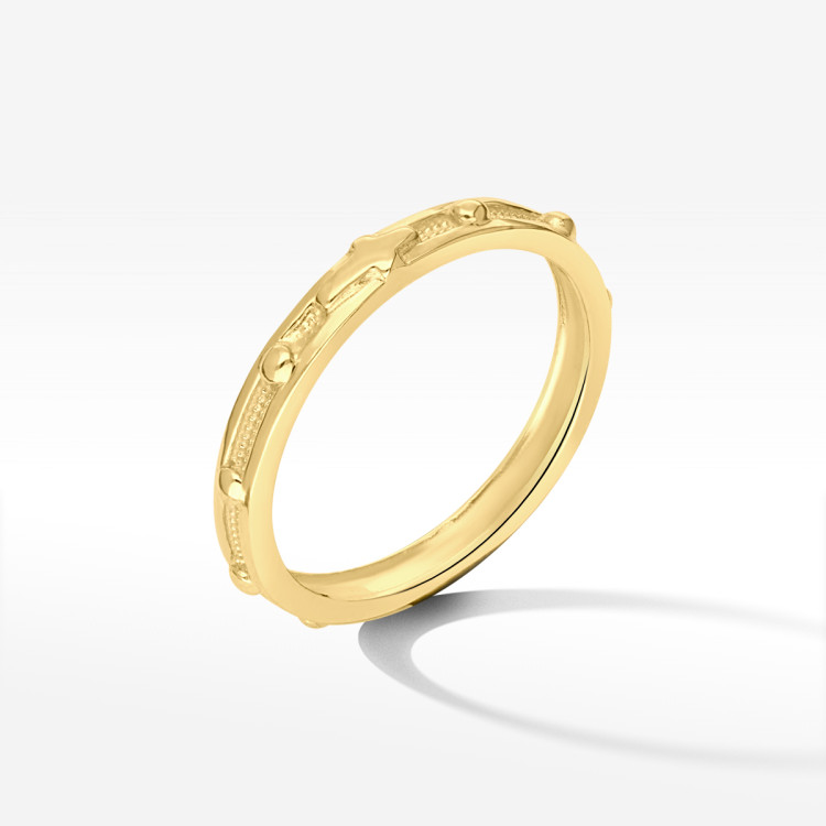 Pierścionek ze złota różaniec