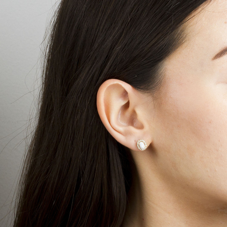 Kolczyki ze złota z opalem