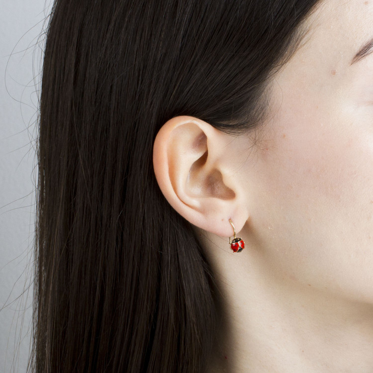 Kolczyki ze złota biedronki