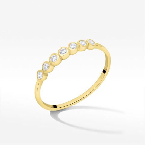 Pierścionek ze złota z cyrkoniami