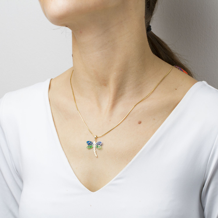 Zawieszka ze złota ważka