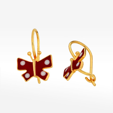 Kolczyki ze złota motyl