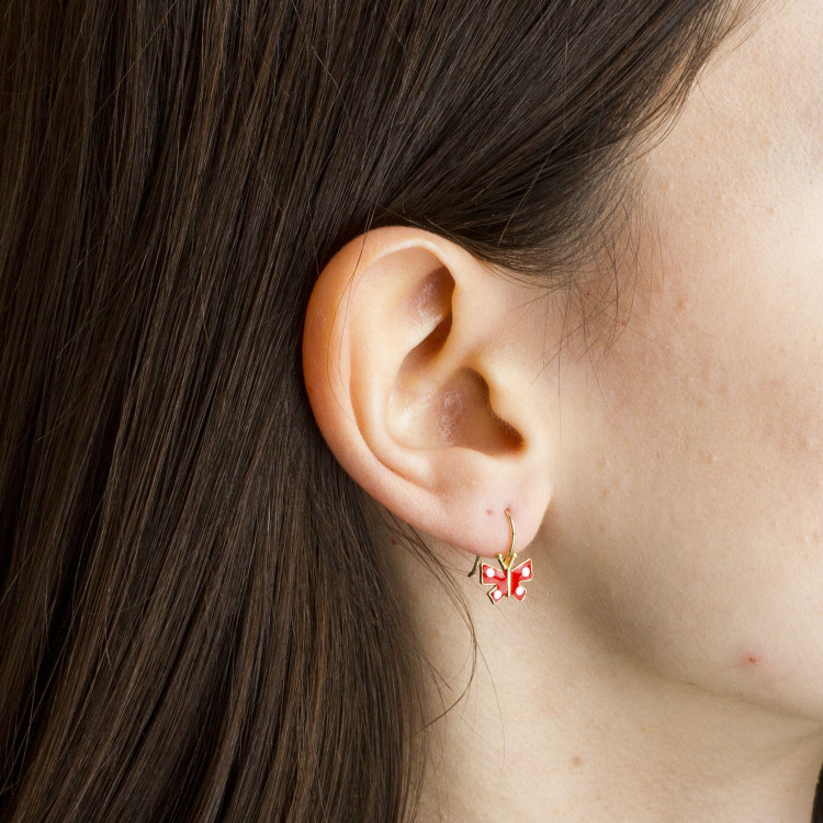 Kolczyki ze złota motyl
