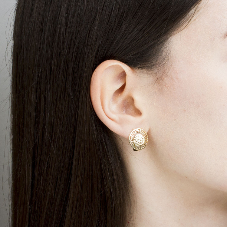 Kolczyki ze złota z wzorem greckim