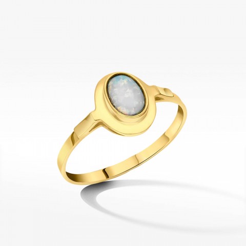 Pierścionek ze złota z opalem