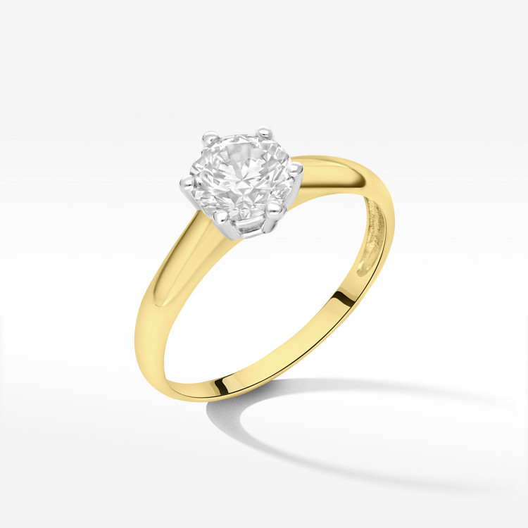 Pierścionek ze złota z cyrkonią