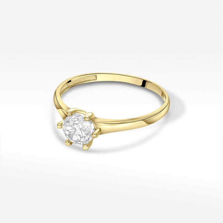 Pierścionek ze złota z cyrkonią