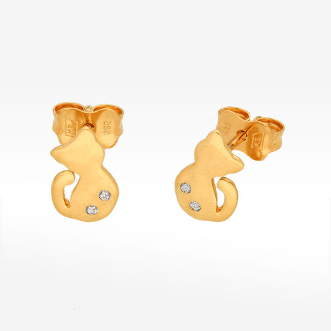 Kolczyki ze złota kot