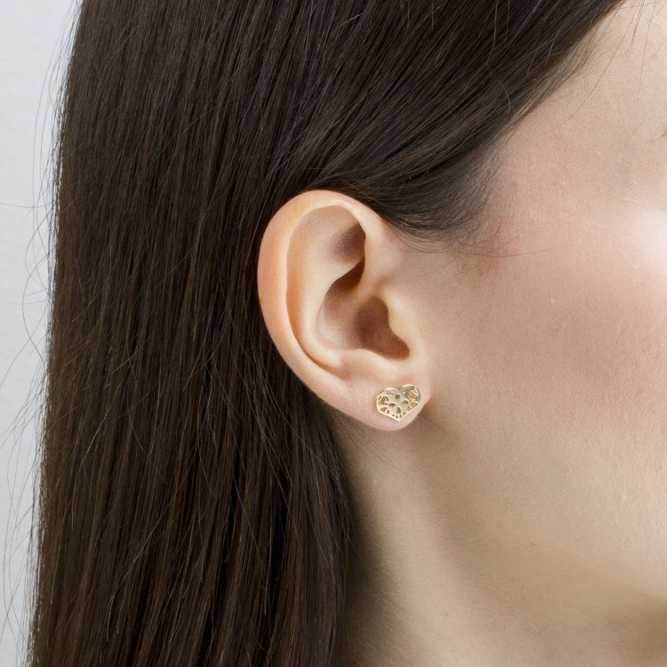 Kolczyki ze złota serce