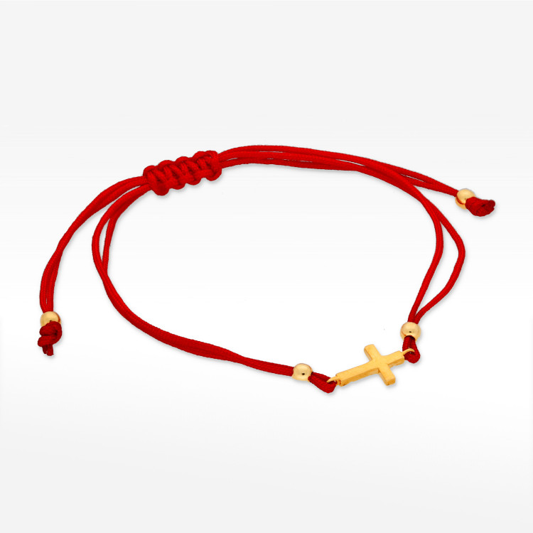 Bransoletka ze złota na sznurku serce