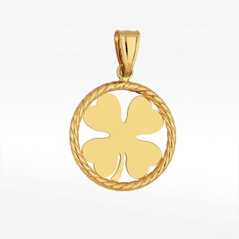 Zawieszka ze złota koniczynka