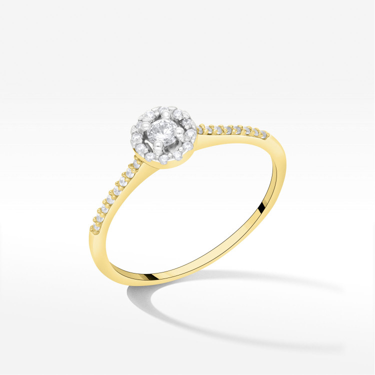 Pierścionek ze złota z cyrkoniami