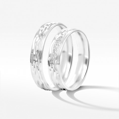 Obrączki ślubne z białego złota 5mm półokrągłe