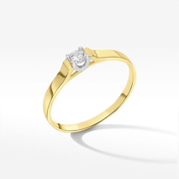 Pierścionek ze złota z cyrkonią