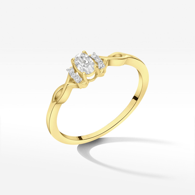 Pierścionek ze złota z cyrkonaimi