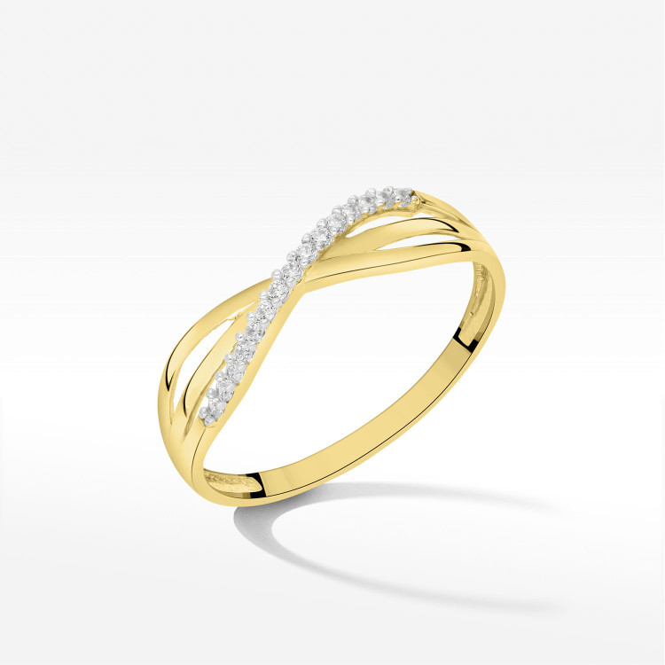 Pierścionek ze złota z cyrkoniami