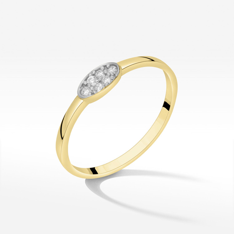 Pierścionek ze złota z cyrkoniami