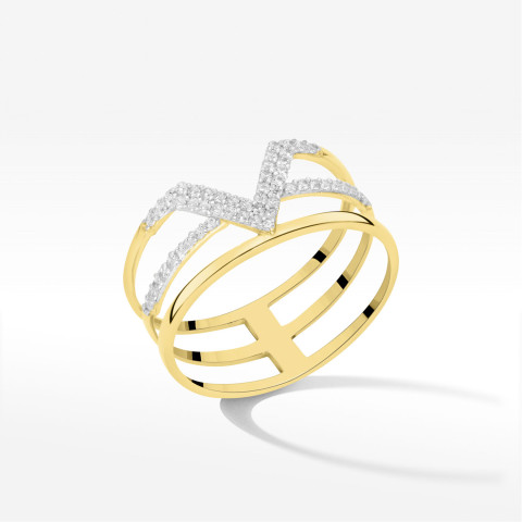 Pierścionek ze złota z cyrkoniami