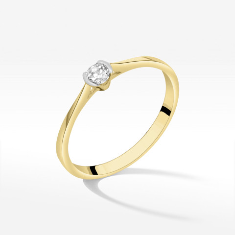 Pierścionek ze złota z cyrkonią