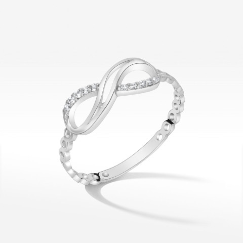 Pierścionek ze złota z nieskończonością