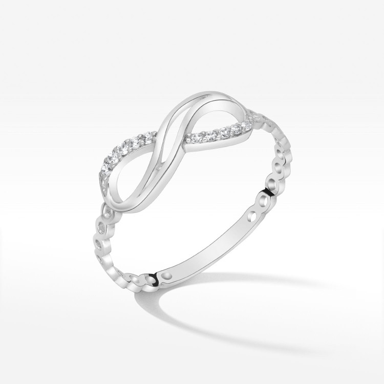 Pierścionek ze złota z nieskończonością