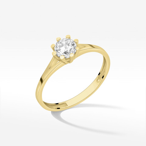 Pierścionek ze złota z cyrkonią