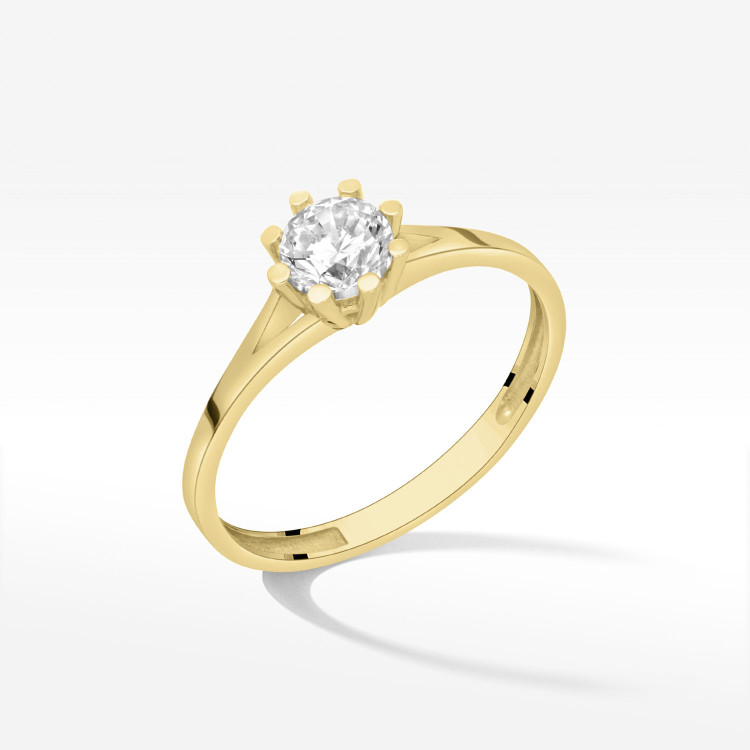 Pierścionek ze złota z cyrkonią