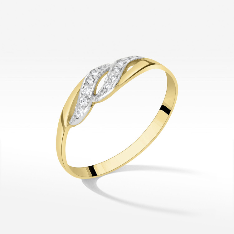Pierścionek ze złota z cyrkoniami