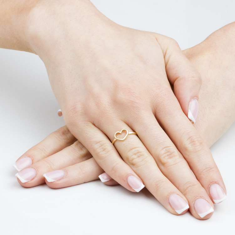 Pierścionek ze złota serce