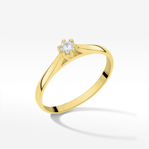 Pierścionek ze złota z cyrkonią