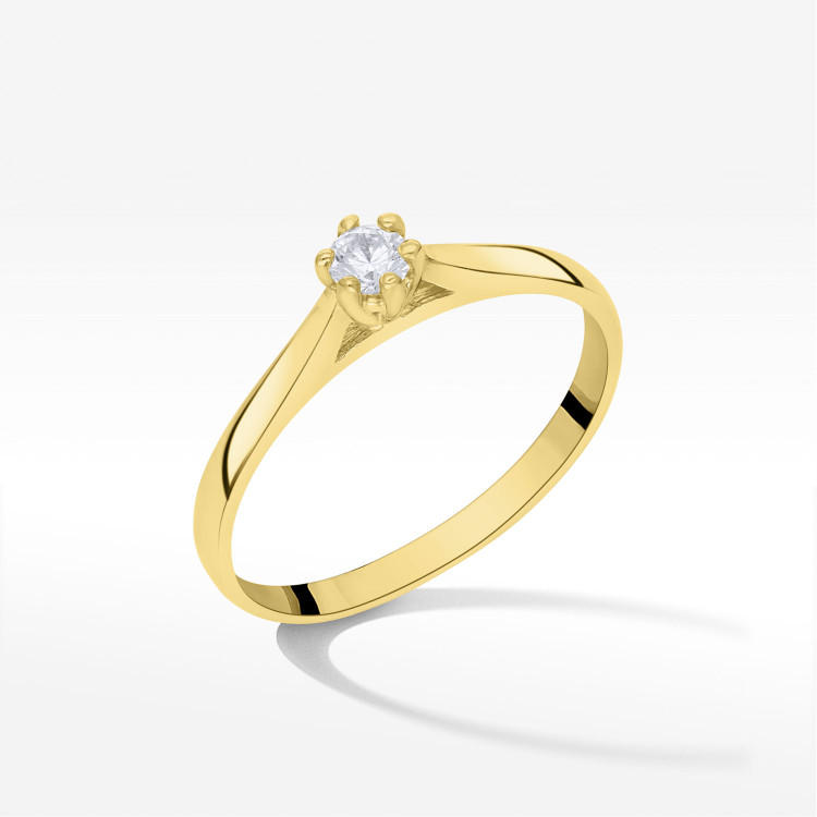 Pierścionek ze złota z cyrkonią