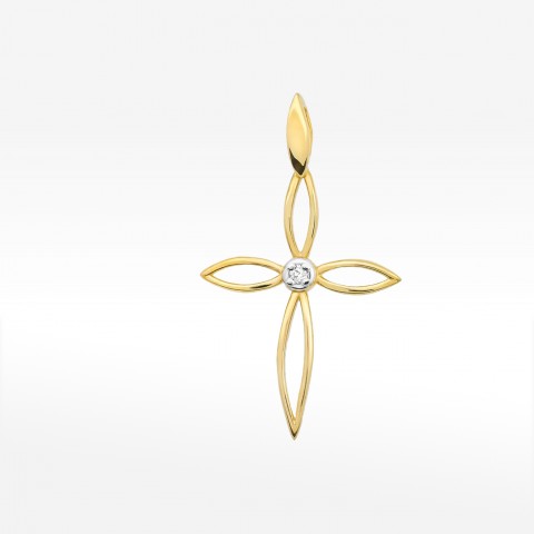Złota zawieszka z diamentem