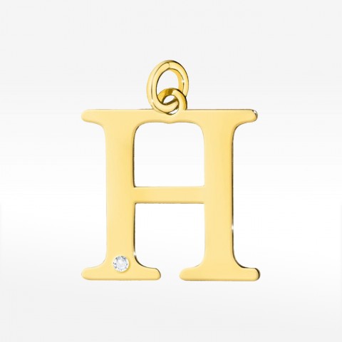 Zawieszka ze złota litera H duża