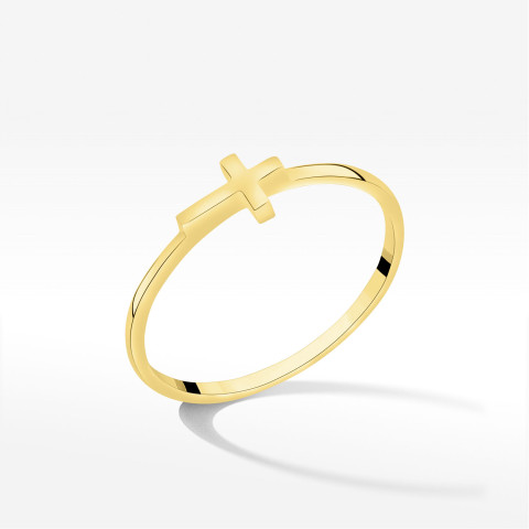 Pierścionek ze złota krzyżyk