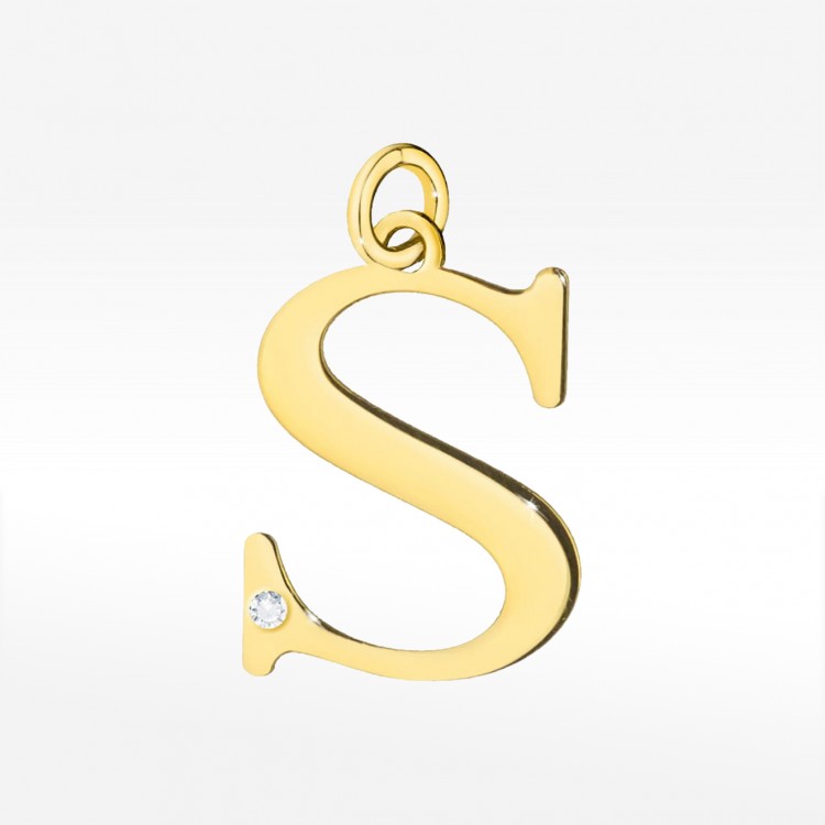 Zawieszka ze złota litera S duża