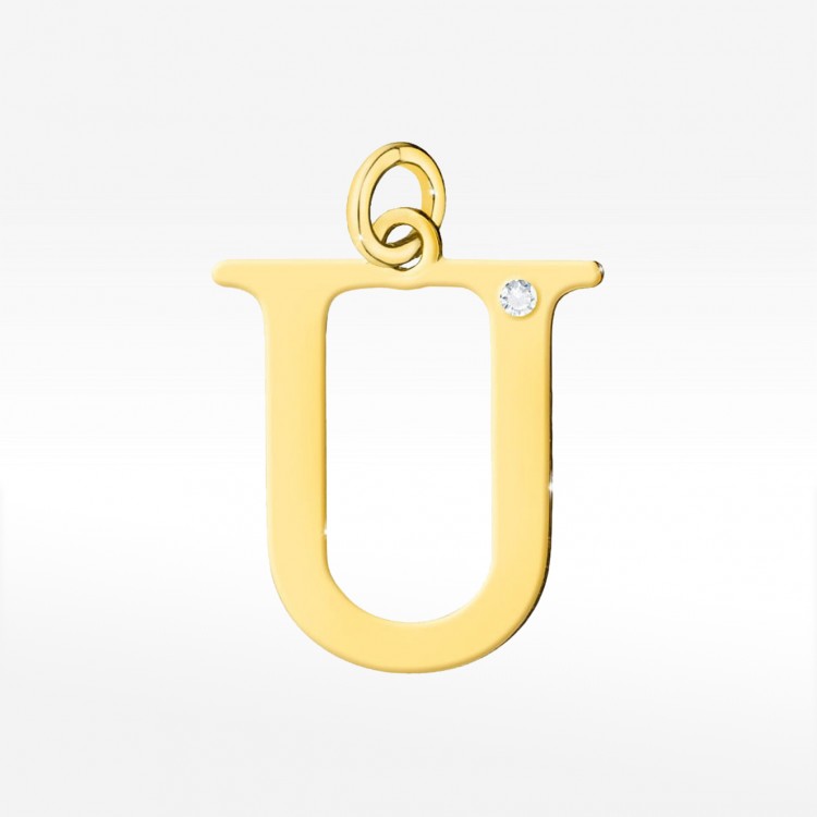 Zawieszka ze złota litera U duża